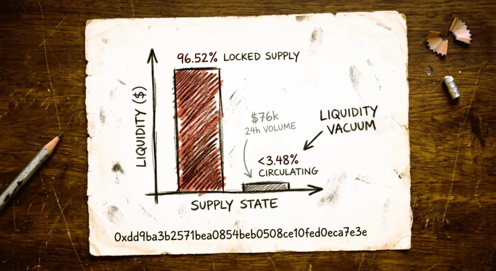 Hand-Drawn Forensic Chart Exposing EnviDa (EDAT) Brittle Liquidity And Extreme Token Supply Risk.