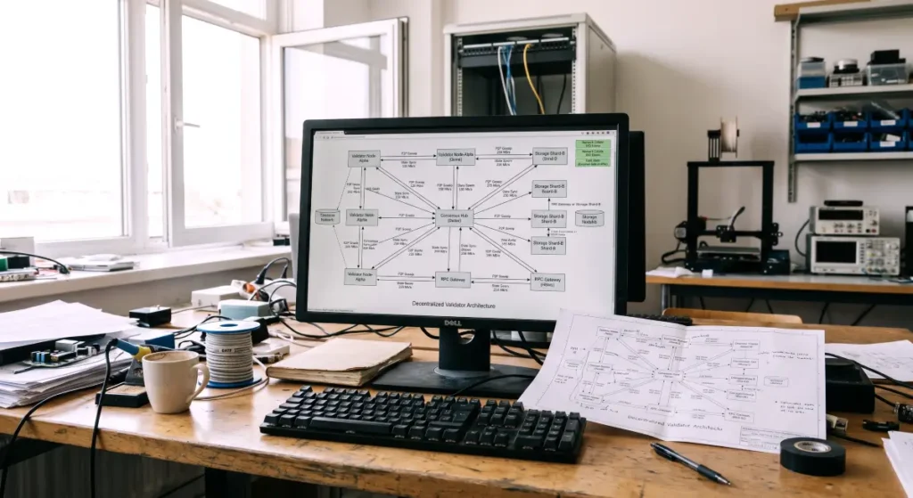 A single matte monitor setup displaying financial analysis and network data during this Lido DAO (LDO) Review.
