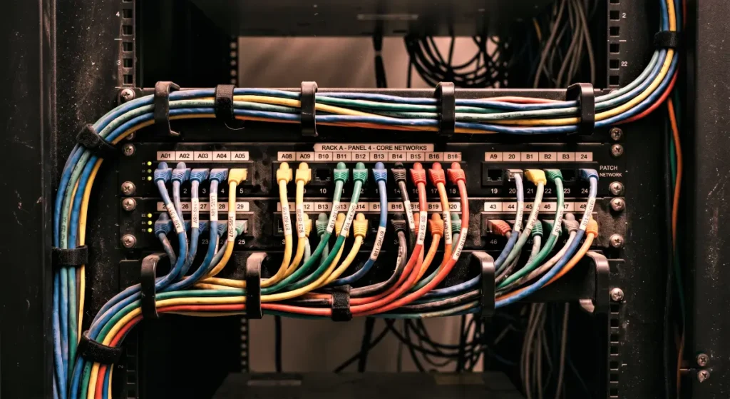 Connected ethernet cables showing Heurist AI token infrastructure