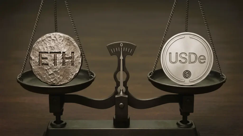 Ethena USDe delta-neutral trading strategy visualization