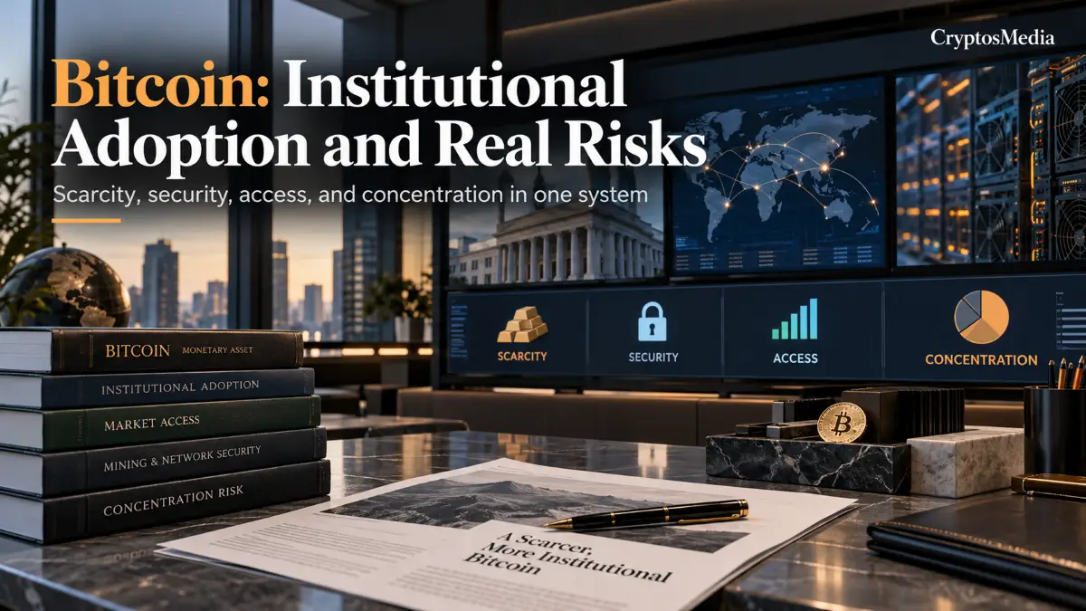 Bitcoin review covering institutional adoption, scarcity, security, access, and concentration risks