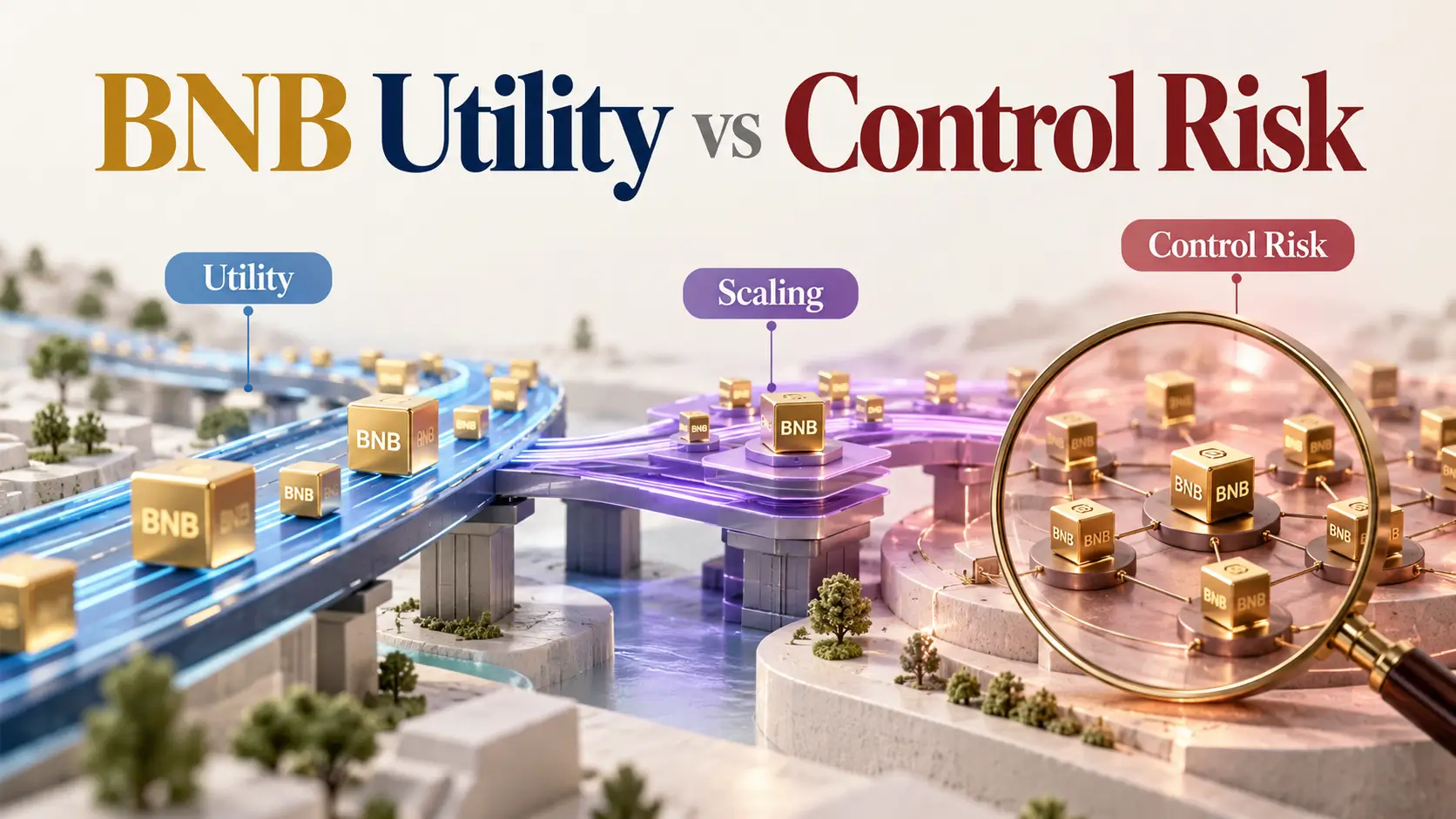 BNB review featured image showing utility, scaling, and control risk