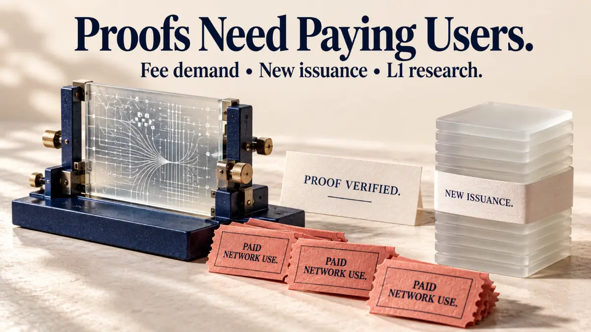 Starknet Token Review cover showing a proof verifier beside network-use tickets and newly issued units