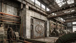 Immutable IMX Review of a massive concrete turbine hall representing high-throughput scaling architecture and centralized infrastructure.