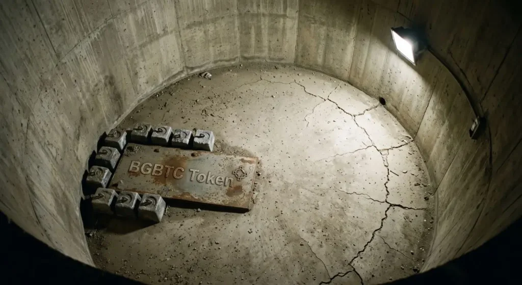 Deep concrete vacuum illustrating extreme wallet concentration and nonexistent decentralized liquidity discovered during this BGBTC Token Review.