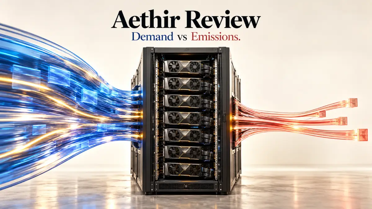Aethir Review showing enterprise GPU demand competing with ATH emissions and token distribution