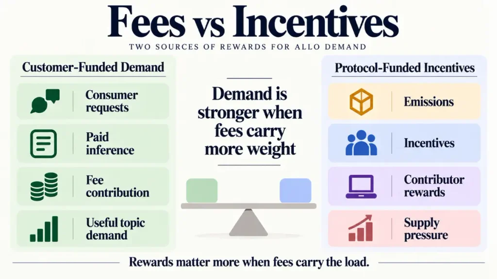 nfographic comparing customer-funded demand with protocol-funded incentives using a balance and reward-source checkpoints